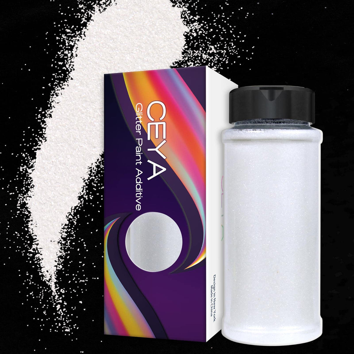 ceya Ultra Fine Glitter Paint Additive, 3.5oz/ 100g White Glitter