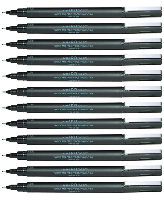 uni-ball PIN 0.05 mm Pen - Black (Pack of 12)