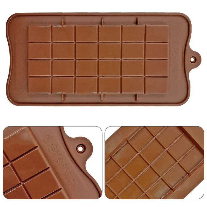 Pack of 2 Chocolate Bar Molds - Silicone Break Apart Protein and