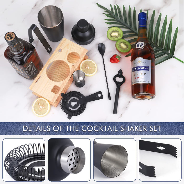 7Pcs-Cocktail Shaker Set Stainless Steel Bartenders Kit 18.6oz Cocktail Bar Set Cocktail Mix Drink Making Kit Professional Bar