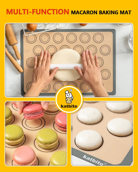 Katbite Silicone Baking Mat Set 11.6 in x 16.5 in Reusable & Nonstick  Bakeware Liners 3 Pieces