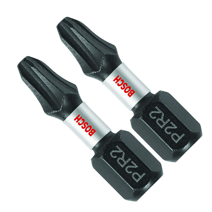 BOSCH ITP2R2102 2-Pack 1 In. Phillips/Square 2 Impact Tough Screwdriving Insert Bits
