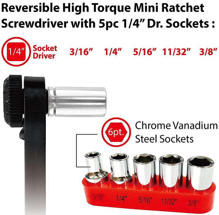 BIG RED BHT-17HTRS01 Torin Mini Ratchet Wrench Screwdriver Set, 36 Tee —  CHIMIYA