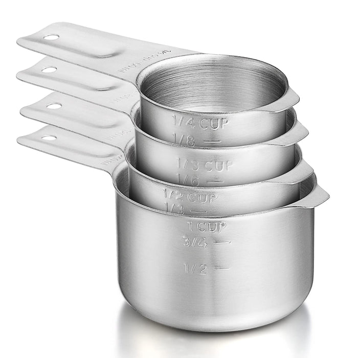 CozyKit Measuring Cups Stainless Steel 7 Piece Stackable Set for Dry or Liquid Ingredients Measurement - Kitchen Gadgets & Utensils Metal Measuring