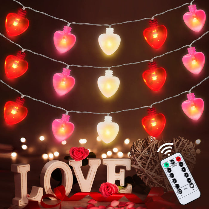Timer] Mosoan 10FT 30 LED Valentines Day Decor String Lights, 8