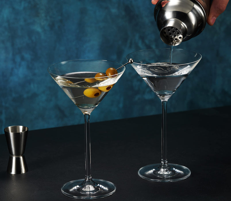 Godinger Cocktail Shaker Set and Martini Glasses Bar Set