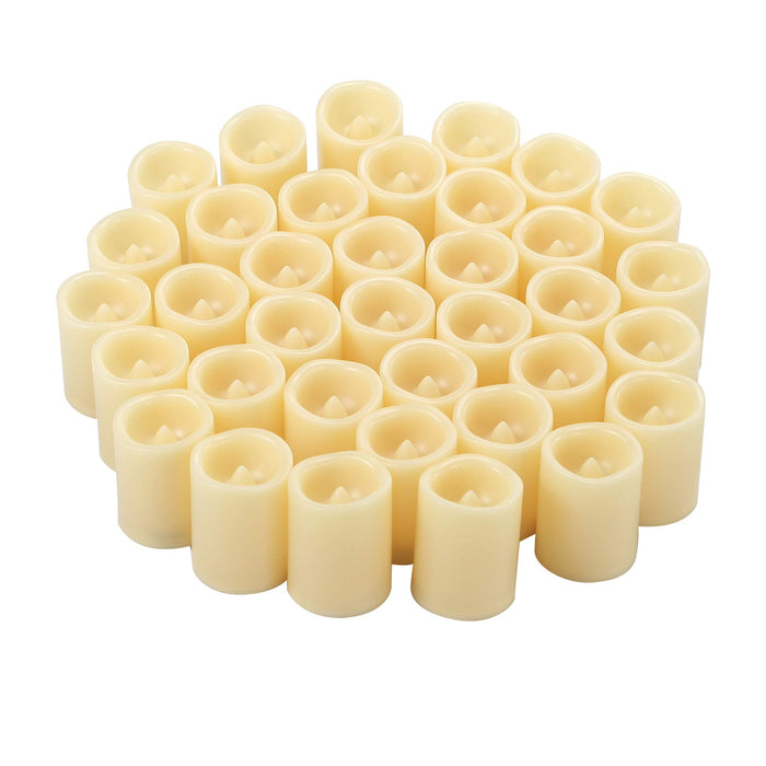 Battery Operated Flameless Votive Candles White Plastic Flickering