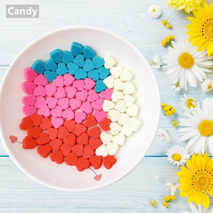 Tadonyny Mini Heart Silicone Molds for Gummy Candy Chocolate, Wax