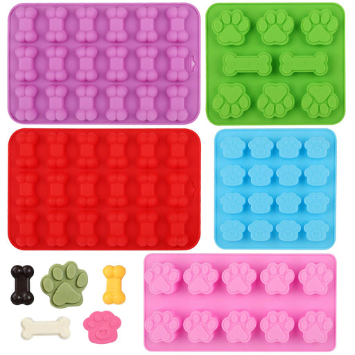 GELIFATLE Puppy Dog Paw and Bone Silicone Molds Silicone Trays  for Chocolate, Candy, Jelly, Ice Cube, Dog Treats : Home & Kitchen