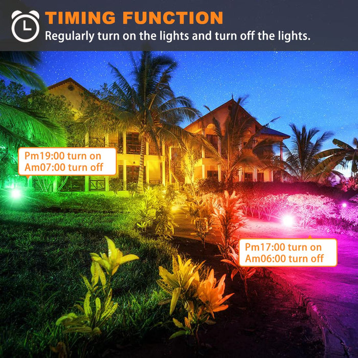 MELPO LED Flood Light Outdoor 800W Equivalent 8000LM Smart RGB Landscape Lighting with APP Control, DIY Scenes Timing Warm White 2700K Color Cha - 3