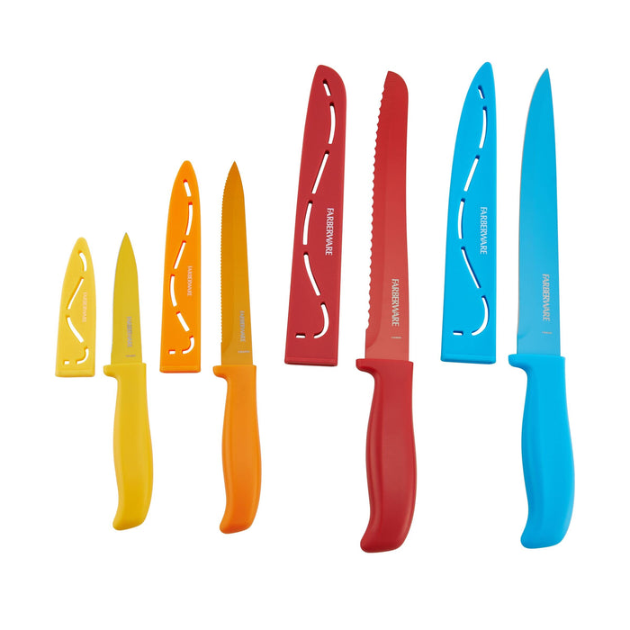 Farberware Pastel 11-Piece Knives & Cutting Board Set
