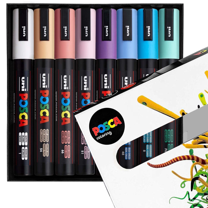 8 Posca Paint Markers, 5M Medium Posca Markers with Reversible
