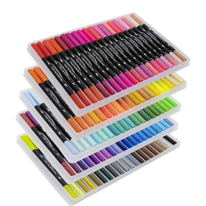Vitoler Dual Tip Brush Markers Colored Pen,Fine Point Journal Pens