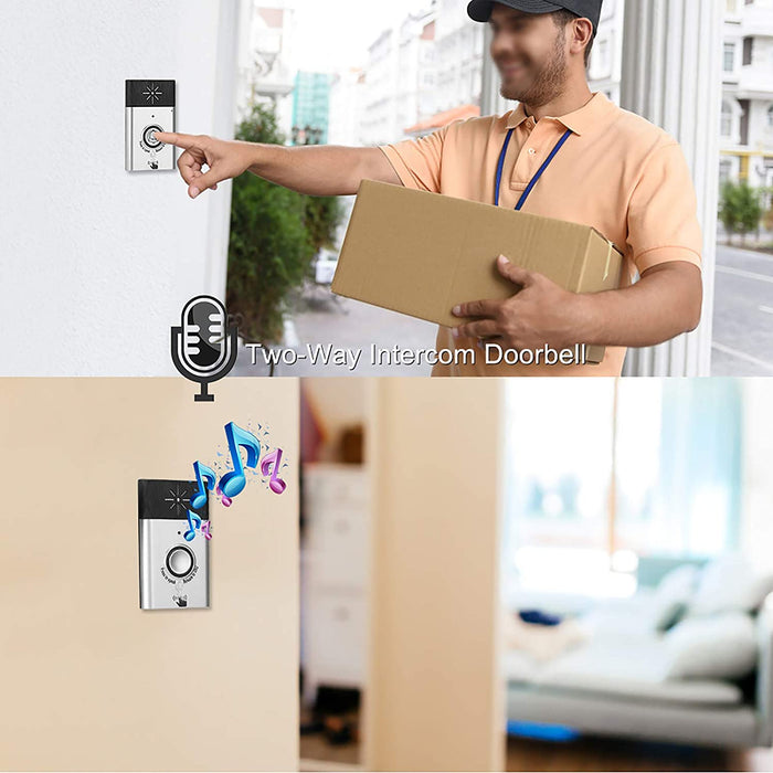 Two-Way Voice intercom Doorbell Wireless Voice Intercom Doorbells Home Doorbell Intercom Kit LED Indoor Outdoor Interphone System HomeImprovement Security Electronic