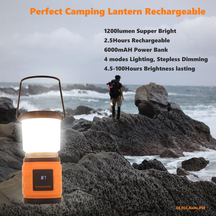 LED Camping Lantern, 6000mAh Rechargeable Battery Camping Light