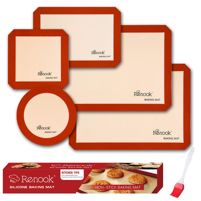 2 Half Sheet Silicone Baking Mat Sheets Set, Easy Clean &Non-Stick Food Grade Reusable Baking Mats for Macaron and Cookie
