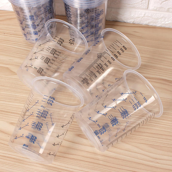 300 Pack 8 oz Disposable Measuring Cups Clear Plastic Measuring Cups with  300 Wooden Mixing Sticks Resin Mixing Cup Liquid Measuring Cups for Epoxy