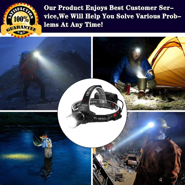 Headlamp Rechargeable, Zoomable Headlights with 10000 High Lumen Super —  CHIMIYA