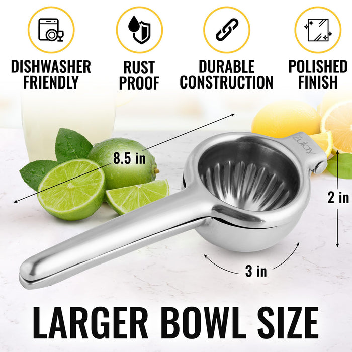 Lemon Squeezer Stainless Steel with Premium Quality Heavy Duty Solid Metal Squeezer Bowl Large Manual itrus Press Juier and Lime