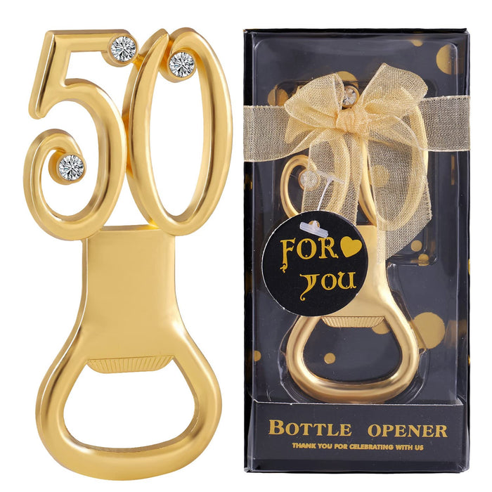 N&B Set of 20 Beer Bottle Opener for 50th Birthday Party Favors 50th Wedding Anniversaries Souvenirs Favors s Decorations (20)