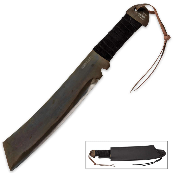 New GIL HIBBEN IV Machete Knife with Leather Sheath