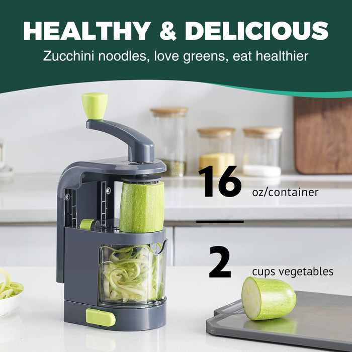 Vegetable Spiralizer, Manual Zucchini Noodle Maker With Strong