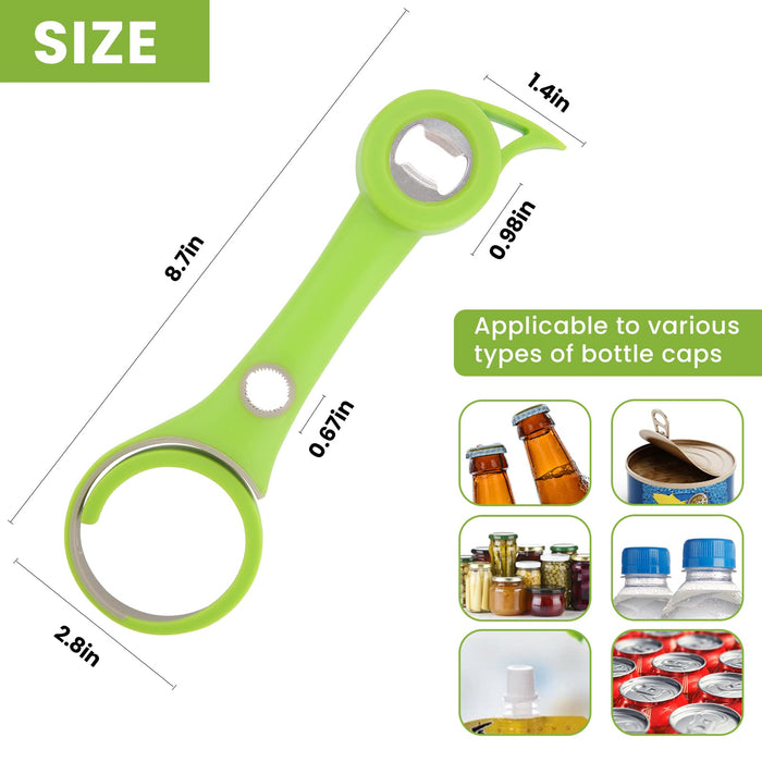 6 in 1 Multi Function Can Opener Bottle, 2 Pack Jar Opener Bottle Opener, Beer Bottle Opener, Multi Kitchen Tool for Jelly Jars