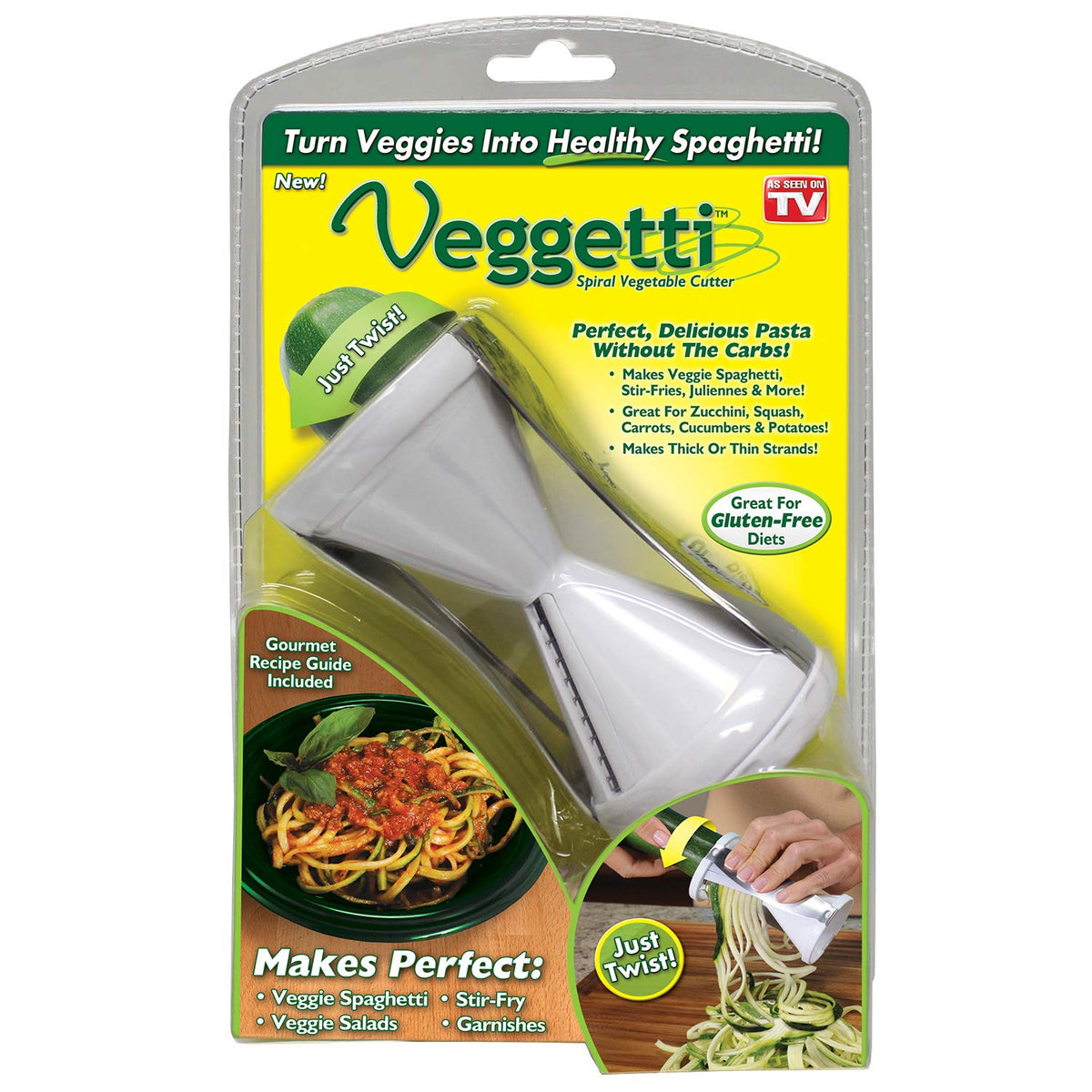 Voaesdk Handheld Spiralizer Vegetable Slicer,4 in 1 Heavy Duty