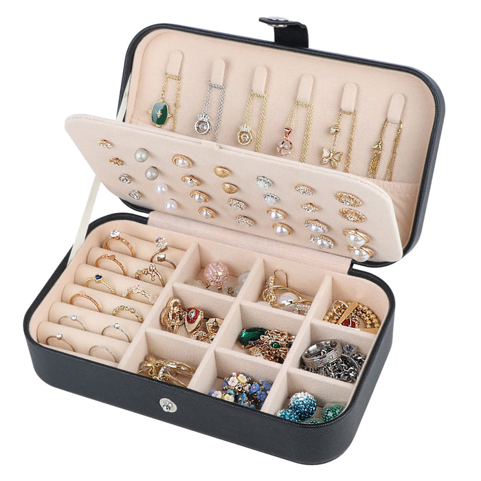 Portable Travel Jewelry Box Organizer - Small Jewelry Case For Travel