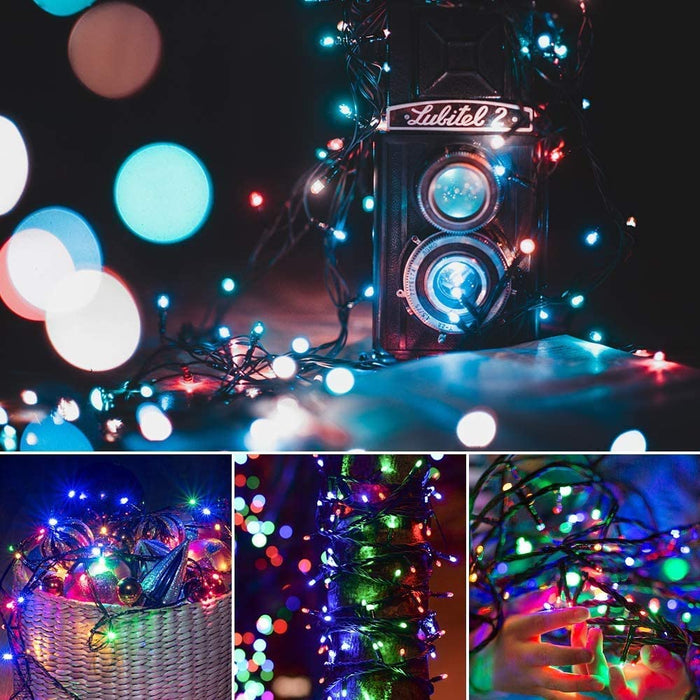 Battery Powered Christmas Lights, Quntis Christmas Tree Lights 132ft 300  LED Christmas String Lights Battery Operated Timer 8 Modes Waterproof  Decorative Lights for Holiday Wedding Party Multicolor 