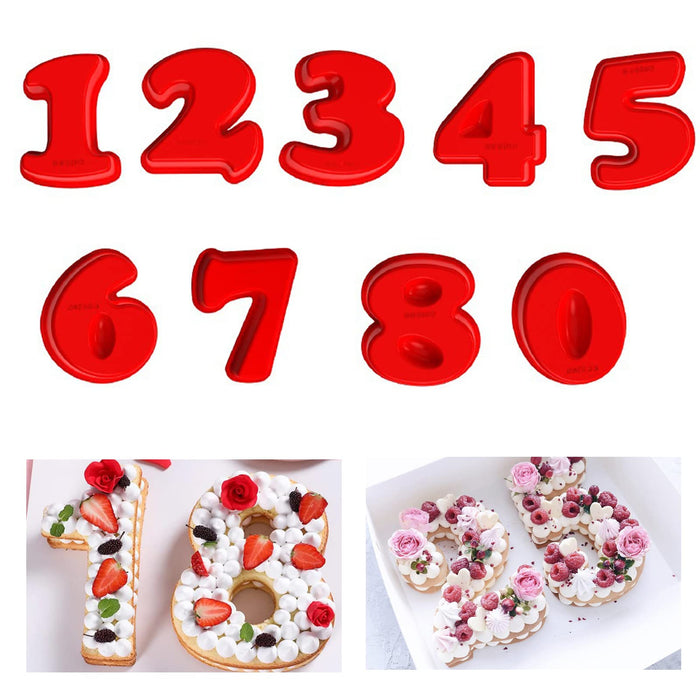 Large Silicone Cake Mold Red Numbers, Oversized Silicone Cake Pan Can Make  Large House Numbers 