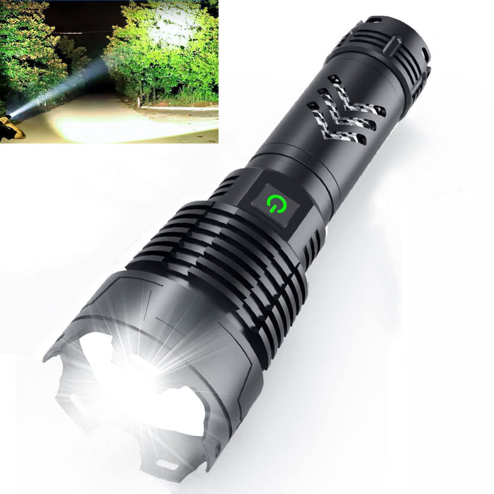 Rechargeable Flashlight High Lumens, 120000 Lumens XHP70.2 Super Bright  Powerful Tactical LED Flashlights, Zoomable, 5 Modes, Waterproof Flashlight