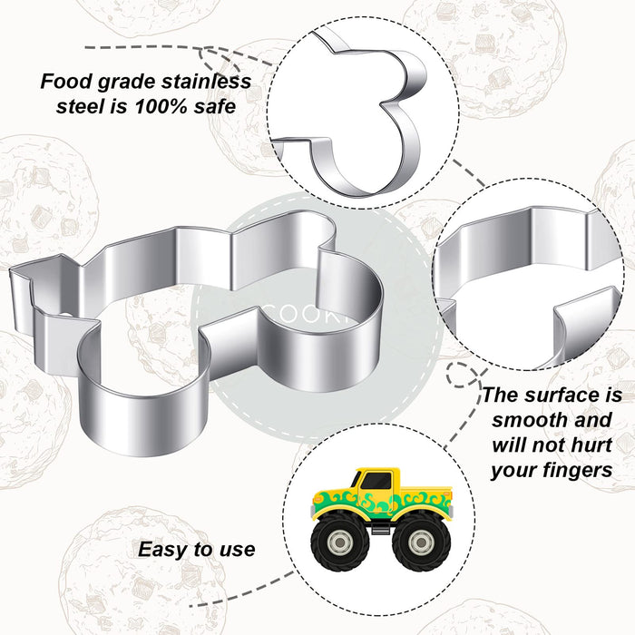 6 Pieces Truck Cookie Cutters Truck Party Favors Vintage Cookie Cutter Truck Metal Cookie Mould Kids Birthday Game