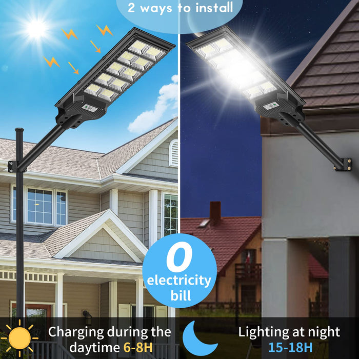 400W Solar Street Lights Outdoor Motion Sensor, 1000 LED Solar Flood L —  CHIMIYA