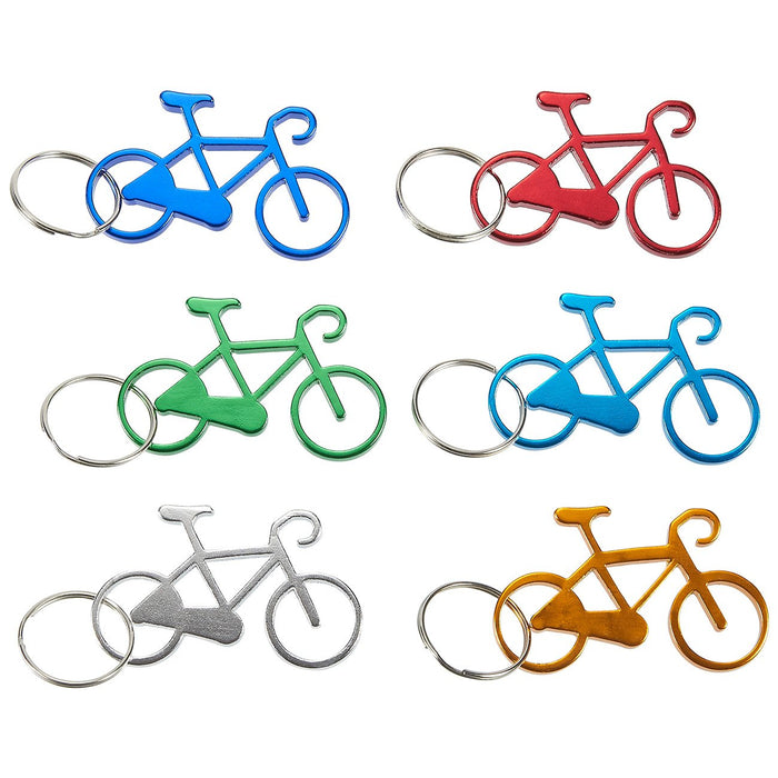 Juvale Keychain Bottle Opener - 12-Pack Bicycle Bike Portable Beer Bottle Metal Openers for Wedding Party Favor in 6 Colors
