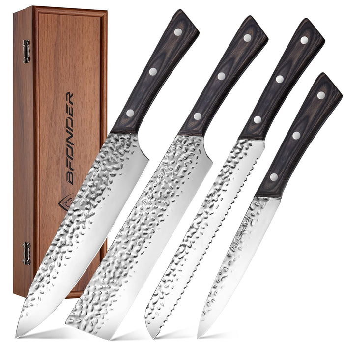 Forfushan Kitchen Chef Knife Set, 4 Pcs Stainless Steel Knives Set