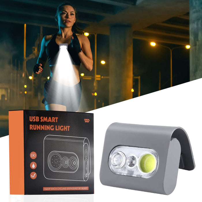 Outdoor Night Clip on Running Lights Reflective USB Rechargeable LED Light  Lightweight Running Gear Plastic Safety Light Running Accessories for