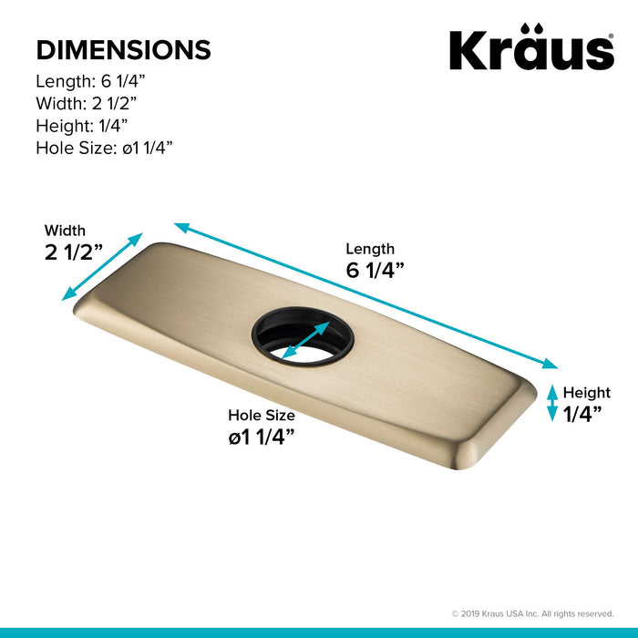 KRAUS Deck Plate for Bathroom Faucet in Brushed Gold, BDP01BG