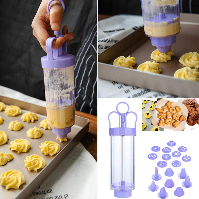 Fdit Simple Cookie Press Kit Cookie Biscuit Machine Safe Stainless