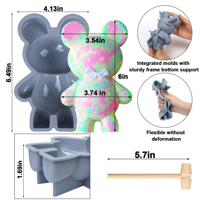 3D Teddy Bear Lolly Silicone Mold