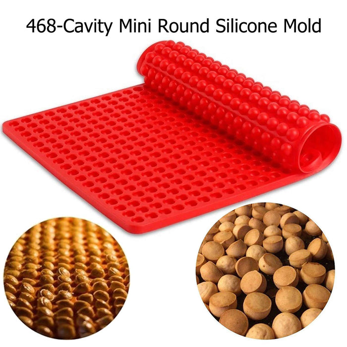 Bongpuda 2 Pack 468-Cavity Mini Round Silicone Molds - Chocolate