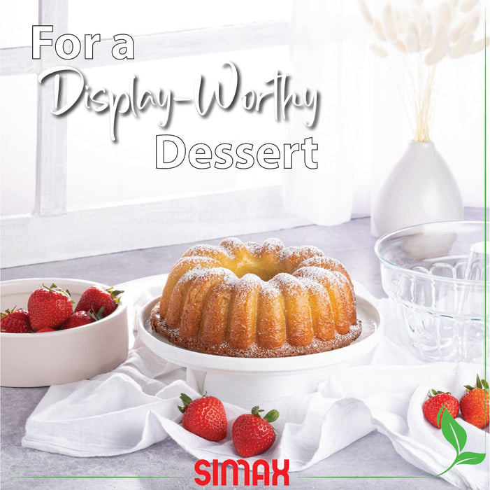 Simax Clear Glass Fluted Bundt Cake Pan , Heat, Cold, and Shock Proof, 2.1  Quart (8.4 Cups), Made in Europe, Great for Ring Cakes, Puddings, Desserts,  Monkey Bread, and More, Dishwasher Safe