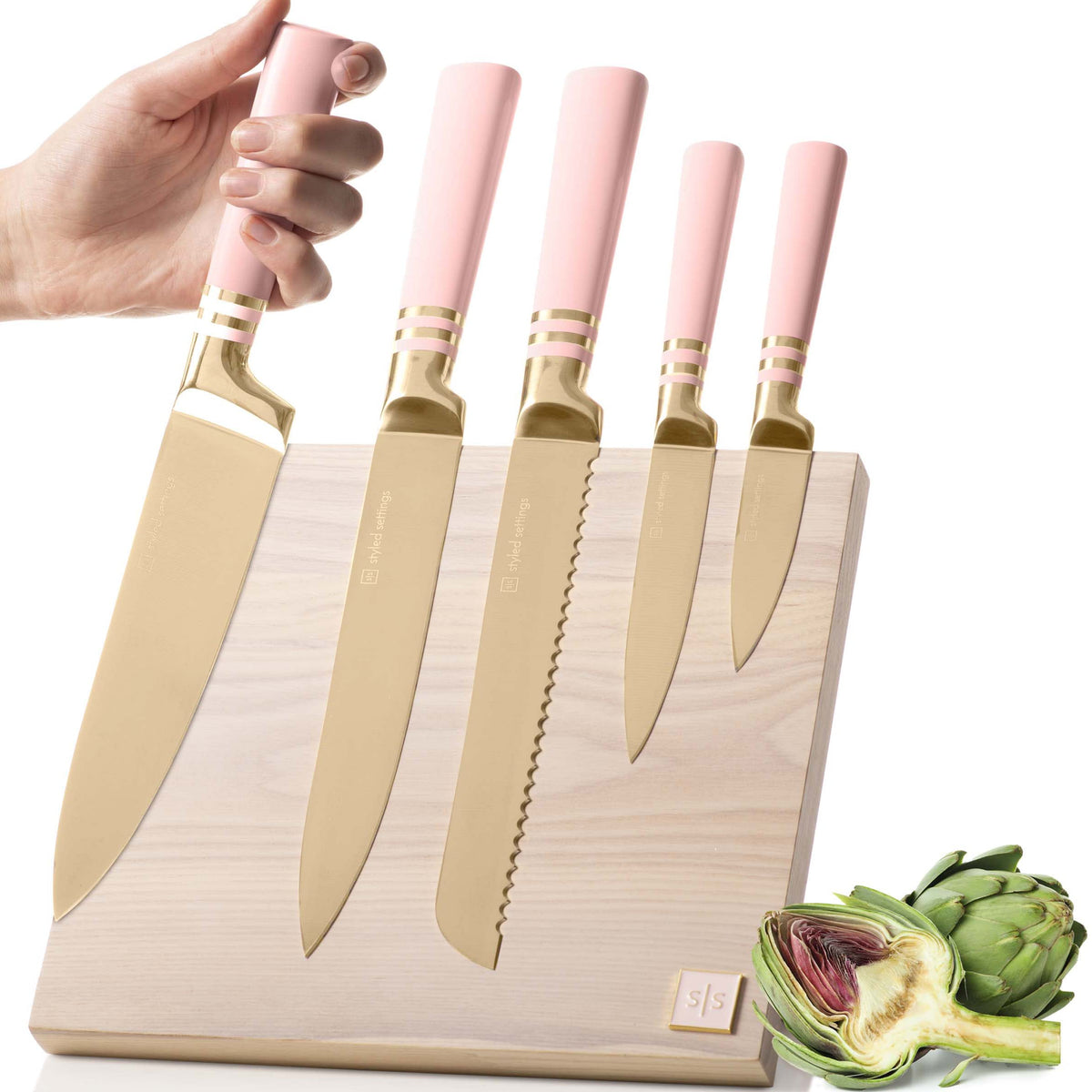  CHUYIREN Kitchen Knife Set, Pink Knife Set, High