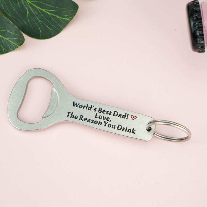 Dad s Bottle Opener Keychain Fathers Day Present Beer Lover  Ideas for Dad Birthday Presents