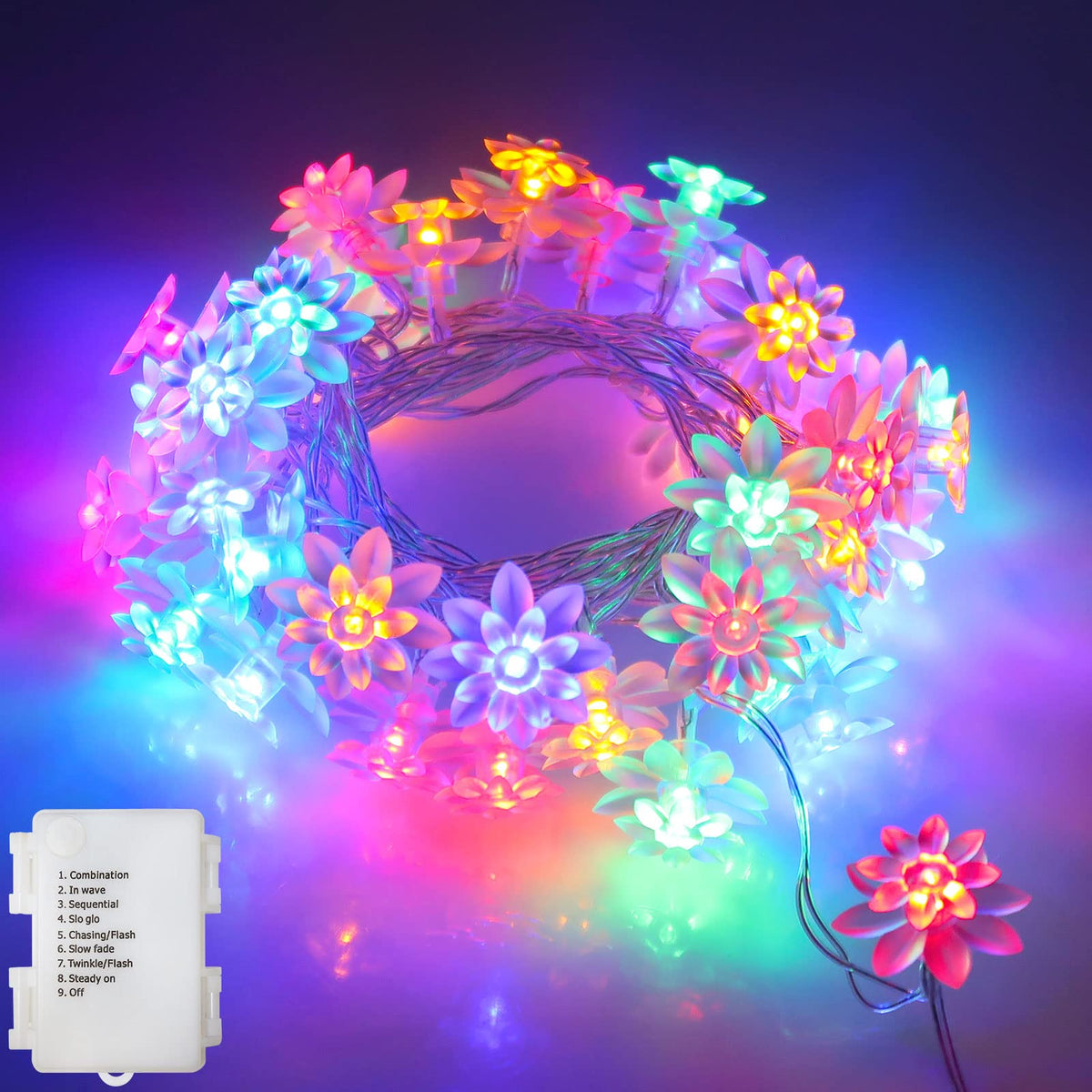 echosari String Lights Battery Powered, 33Ft 100 LED Warm White Outdoor  Fairy String Lights with Remote Dimmable Timer 8 Modes f
