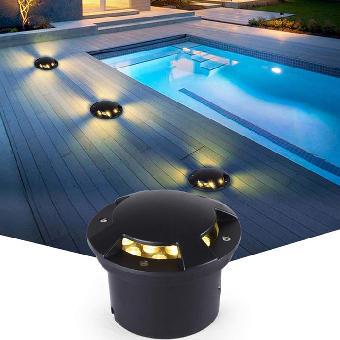 Inground Led Lights - Recessed Fountain Light, Recessed Floor Spotlight Side Glow Glare Free LED Patio Step Light Outdoor Waterproof Garden Deck Light AC85-265V (Color : Red Light, Size : 18W)