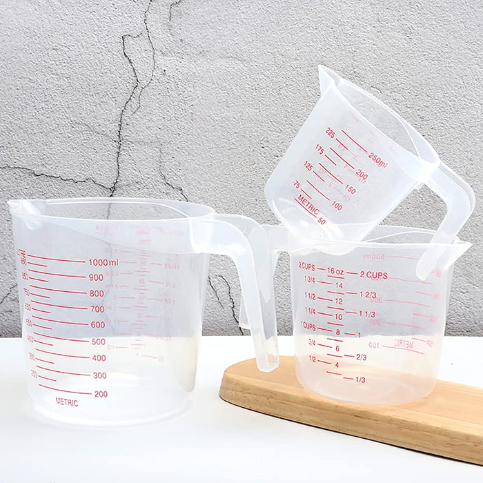Kitcheniva Large Capacity Clear Plastic Measuring Cups Set of 4, 1