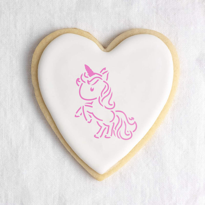 Unicorn Cookie Stencil Template - Reusable & Durable Food Safe Stencils for Cookies and Baking