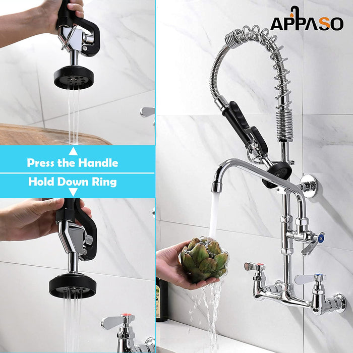 APPASO Commercial Faucet Installation Kit (2 pcs), Upgraded All Brass Removable Installation kit for Wall Mount Commercial Faucet Prep & Utility Sink