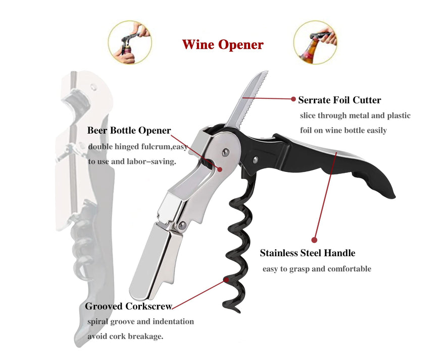 12 Packs Wine Opener,Best Bottle Opener For Beer or Wine, three-in-one Stainless Waiters Corkscrew,The Favored Choice of Sommelie